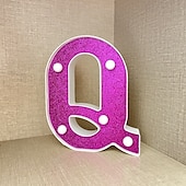 economico Luci decorative-Luci decorative con lettere viola da 16 cm, luci per feste, compleanno, Natale
