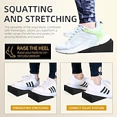 abordables Fournitures pour la maison-1 paire de cales de yoga en mousse EVA noires, universelles, pour squat, bloc incliné pour la force du bas des jambes, améliore l&#039;étirement des mollets