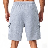 voordelige Sweat short-Voor heren Cargoshorts Sweat short Korte broek Hardloopshorts Casual korte broek Trekkoord Elastische taille Meerdere zakken Effen Comfort Zacht Knielengte Buiten Casual Dagelijks Casual Sportkleding