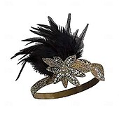 olcso Kiegészítők és még sok más-1920-as évek A nagy Gatsby Flapper fejpánt Gyöngyös karkötő Fülbevaló A nagy Gatsby Toll Retro Csillogó glitter Kristály / Strassz Női Farsang Valentin nap Álarcos mulatság Party estélyi viselet