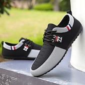 abordables Chaussures Décontractées à Lacets-Baskets décontractées bicolores en tricot pour hommes – Chaussures de sport à lacets en nylon respirant pour un usage quotidien