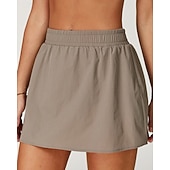 cheap Women's Skirts &amp; Skorts-Women's Solid Colored Casual Skirt Tennis Skirts Tennis Skirts with Shorts Pleated UPF50+ Quick Dry Tennis Golf Pickleball Bottoms Black Ivory Light Green Tennis Clothing