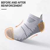 お買い得  ホームソックス-1足 メンズプロフェッショナルスポーツソックス 夏用薄メッシュ通気性 吸汗防臭 耳持ち上げヒールガードショートソックス