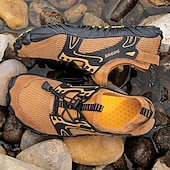 voordelige Herensneakers-Voor heren Sneakers Rivierschoenen Canyoning Casual Dagelijks PU Leder Netstof Ademend Comfortabel Anti-slip Veters Zwart Bruin Groen Zomer Lente