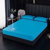 cheap Sheets &amp; Pillowcase-Queen Full King Protective Bed Cover Waterproof Mattress Protector Fitted Waterproof Sheet Bed Protector Mattress Pad Fitted Sheet Adjustable 4 Corners With Elastic Band