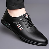 billiga Tillfällig-Herr Sneakers Ledigt PU Läder Andningsfunktion Bekväm Halksäker Snörning Svart Gul Brun Vår Höst