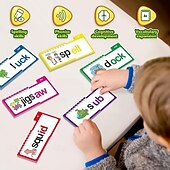 preiswerte Geschenke-30 Daumenkinos zum Lesen und Reimen, Buchstabenlaute &amp;Lernkarten für Wortfamilien, Phonetik-Lernspiele, Sichtwortübungen, Aktivität zur frühen Lese- und Schreibfähigkeit, Vorschule