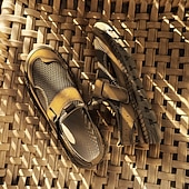 זול סנדלים חיצוניים-סנדלי גברים - עיצוב רשת נושם, סגנון נינוח לנסיעות יומיות והרפתקאות חוצות קלות