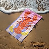 economico set di asciugamani da spiaggia-telo mare stampato, telo mare leggero e anti-sabbia ad asciugatura rapida, ideale per viaggi, piscina e uso all&#039;aperto