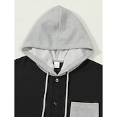 economico T-shirt in maglia waffle-Per uomo Maglietta Waffle Giacca di pelle Maglietta Manica Corta Con Cappuccio Estate Blocco di colori Moda Designer Casual Tasca Bottoni Davanti All'aperto Casuale Quotidiano Nero Verde Borgogna