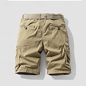 economico Classico-Per uomo Pantaloncini cargo Shorts Pantaloncini Estivi Coulisse Elastico in vita Multi-tasche Semplice Comodità Indossabile Lunghezza al ginocchio All&#039;aperto Sport Quotidiano Moda Casual Nero Cachi
