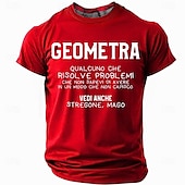 tanie Zabavne koszulki męskie-Męskie Geometrysta Podkoszulek Krótki rękaw Podkoszulek Druk 3D Półgolf Okrągły dekolt Koszula Moda Codzienny Ulica Codzienny Czarny Czerwony Niebieski Lato Wiosna Na każdy sezon Odzież S M L XL XXL
