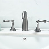 economico Rubinetti per lavandino bagno-Rubinetto per lavabo - Ampia diffusione Ottone Antico / Nichel spazzolato / Galvanizzato Rubinetto a tre fori Due maniglie tre foriBath Taps