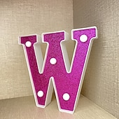 economico Luci decorative-Luci decorative con lettere viola da 16 cm, luci per feste, compleanno, Natale