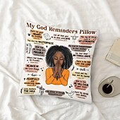 abordables Cadeaux personnalisés-Housse de Coussin Personnalisée Ajoutez votre image Housse de Rappel de Dieu Cadeau Personnalisé Design Photo Image Housse de Coussin Décontractée 1 pièce Sur Mesure