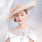 abordables Sombreros de Fiesta-Sombreros de lino, sombrero bombín o cloche, sombrero para el sol, sombrero sinamay, boda, fiesta de té, boda elegante con lazo, tocado.