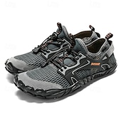 voordelige Herensneakers-Voor heren Sneakers Rivierschoenen Canyoning Casual Dagelijks PU Leder Netstof Ademend Comfortabel Anti-slip Veters Zwart Bruin Groen Zomer Lente