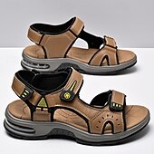 お買い得  アウトドアサンダル-調節可能なベルクロストラップとクッション性のあるフットベッドを備えたメンズスポーツサンダル。アウトドアやハイキングに最適な耐久性のある履物です。