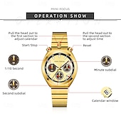 olcso Quartz órák-MINI FOCUS Női Quartz Óra Divatos Dizájnú Karkötő Óra Világító Stopper Naptár Vízálló Ötvözet Óra