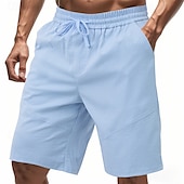 cheap Casual Shorts-Men&#039;s Shorts Summer Shorts Beach Shorts Casual Shorts Pocket Drawstring Elastic Waist Plain Comfort Breathable Short Outdoor Vacation Sport Casual Black White