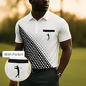 cheap Men&#039;s Golf Polo-Men&#039;s Geometric Golf Sports Polo Shirts Short Sleeve Polo Shirts Collared Shirts Business Casual Outdoor Athleisure Daily Wear 3D Print Summer Blue Purple Green