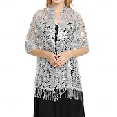voordelige bruiloft gast wraps-Dames Wikkel Elegante Zon Bescherming Mouwloos Kant Bruiloft Wikkels Met Effen Kleur Voor Bruiloft Zomer