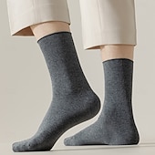 abordables Accesorios de Élite para Hombres-Hombre 1 Par Calcetín Negro Blanco Color Color sólido Escuela Formal Vacaciones Medio Todas las Temporadas Diario Casual