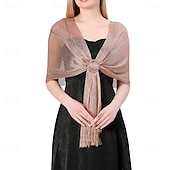abordables enveloppes d&#039;invité de mariage-Châle élégant de protection solaire sans manches en polyester pour femmes avec couleur unie pour le mariage en été