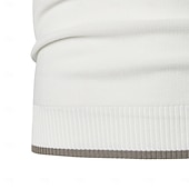 billige Herrepolo med trykk-Herre Polo Strikk polo Virksomhet Avslappet V-hals Kortermet Formelt Fargeblokk Original Sommer Alle årstider Svart Hvit Militærgrønn Beige Polo