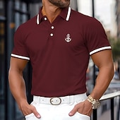 preiswerte Klassisches Poloshirt für Herren-Herren Baumwoll-Poloshirt Golf Poloshirts Lässig Geschäft Gerippter Polokragen Klassisch Kurzarm Basic Modern Einfarbig Knöpfe Logo Frühling &amp; Sommer Normale Passform Dunkelrot Gelb Hellblau Grau