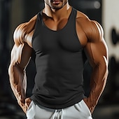 abordables Débardeurs-Homme Débardeur Gilet Sous-Vêtements T-shirt sans manches Sans manches Col ras du cou Été Uni Mode Classique Confortable Sportif Rue Sports Fête Noir Blanche Rouge Foncé T-shirt haut de gamme pour
