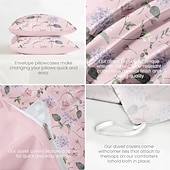 cheap 100% Cotton-Floral Duvet Cover Set 100% Cotton Soft and Breathable Bedding Featuring Colorful Flowers Lightweight and Durable Quilt Cover Comfortable for All Seasons Easy to Care