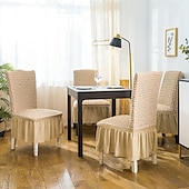 abordables Funda para silla de comedor-Cubierta de la silla del taburete Color sólido En Relieve Poliéster Fundas