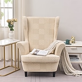 economico Rivestimento sedia wingback-Copertura per poltrona a orecchioni Geometrico Stampato e jacquard Poliestere Copriletto