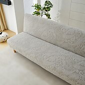 ieftine Futon Sofa Cover-țesătură jacquard husă canapea extensibilă fără brațe huse canapea protector elastic husă bancă
