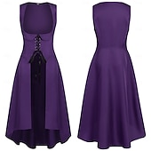 ieftine Rochie-Medieval Renascentist Rochie de Cocktail Costum Cosplay Rochie de bal Viching Outlander Pentru femei Celtic Pirat Steampunk Mascaradă LARP Ren Faire Festival Adulți Rochie
