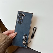 levne Pouzdra pro Samsung-telefon Carcasă Pro Samsung Galaxy Z Fold 6 Z Fold 5 Z Fold 4 Z Fold 3 Zadní kryt s Lanyardem Nárazuvzdorné Retro PC PU kůže