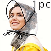 お買い得  プール、ホットタブ＆用品-透明 PVC レインボンネット ターバン ハット、非繊維、非伸縮性、耐水性、ミニマリスト デザイン、手洗い可能、操作説明書付き、女性用、雨の日や屋外活動用