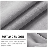 preiswerte Vorhänge &amp; Gardinen-Leinenvorhänge Natürliche Gemischte Vorhangpaneele Gardine für Wohnzimmer Durchsichtige Vorhänge 84 Zoll Länge 2 Stück Set Ösenfensterpaneele