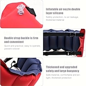 cheap Outdoor Activity-1pc Inflatable Swim Belt for Adults - Adjustable Buoyancy Waist Floatation Aid with Buckle &amp; Rope, Red/Blue PVC Pool Training Device for Swimming Beginners &amp; Experts, Portable for Pool, Lake, Ocean