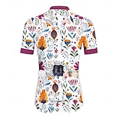 abordables Maillots de mujer-Mujer Maillot de Ciclismo Manga Corta Bicicleta Maillot Camiseta con 3 bolsillos traseros Filtro Solar Resistente a los rayos UV Transpirable Secado rápido Rosa Deportes Ropa