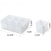 cheap Kitchen Utensils &amp; Gadgets-6-in-1 Refrigerator Storage Bin with Lid - Dust-ProokPreservation &amp; Drainage Box for Onions, Garlic, Fruits&amp;More