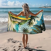 economico set di asciugamani da spiaggia-telo mare stampato, telo mare leggero e anti-sabbia ad asciugatura rapida, ideale per viaggi, piscina e uso all'aperto