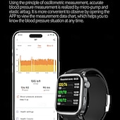 abordables Relojes inteligentes-696 TK66 Reloj inteligente 2.06 pulgada Smartwatch Reloj elegante Bluetooth ECG + PPG Podómetro Recordatorio de Llamadas Compatible con Android iOS Hombre Llamadas con Manos Libres Recordatorio de