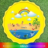 cheap Beach &amp; Outdoor Toys-68inch Outdoor Water Play Mat  Multi-Color Marine Life Design  Durable PVC Splash Pad with Sprinkler Features Non-Slip &amp; Inflatable  Ideal for Lawn and Garden Fun Water Toys