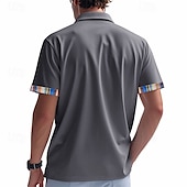 economico camicie casual da uomo-Per uomo Camicia Camicia Estiva Camicia casual Camicia da Spiaggia Camicia con Bottoni Nero Bianco Kaki Grigio chiaro Grigio scuro Manica Corta A righe Bavero Vacanza Camicia hawaiana Tasca