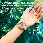 cheap Quartz Watches-Women Quartz Watch Wrist Watch Retro Vintage Rhinestone Wristwatch Luminous Calendar Date Week Waterproof Stainless Steel Watch