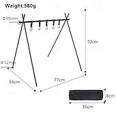 billiga Griller och matlagning utomhus-hopfällbart stativ camping hängande ställ - 4 krokar utomhus köksredskap förvaring bärbar, utomhus camping hopfällbar ställning