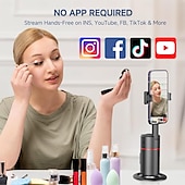 abordables accessoires de forage-Support de téléphone à suivi automatique, support de caméra de téléphone à rotation à 360 degrés, support de suivi de prise de vue intelligent avec perche à selfie à distance pour iPhone Android,