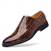 economico Mocassini-scarpe slip-on da uomo in similpelle con motivo coccodrillo bordeaux – scarpe casual eleganti per eventi smart-casual